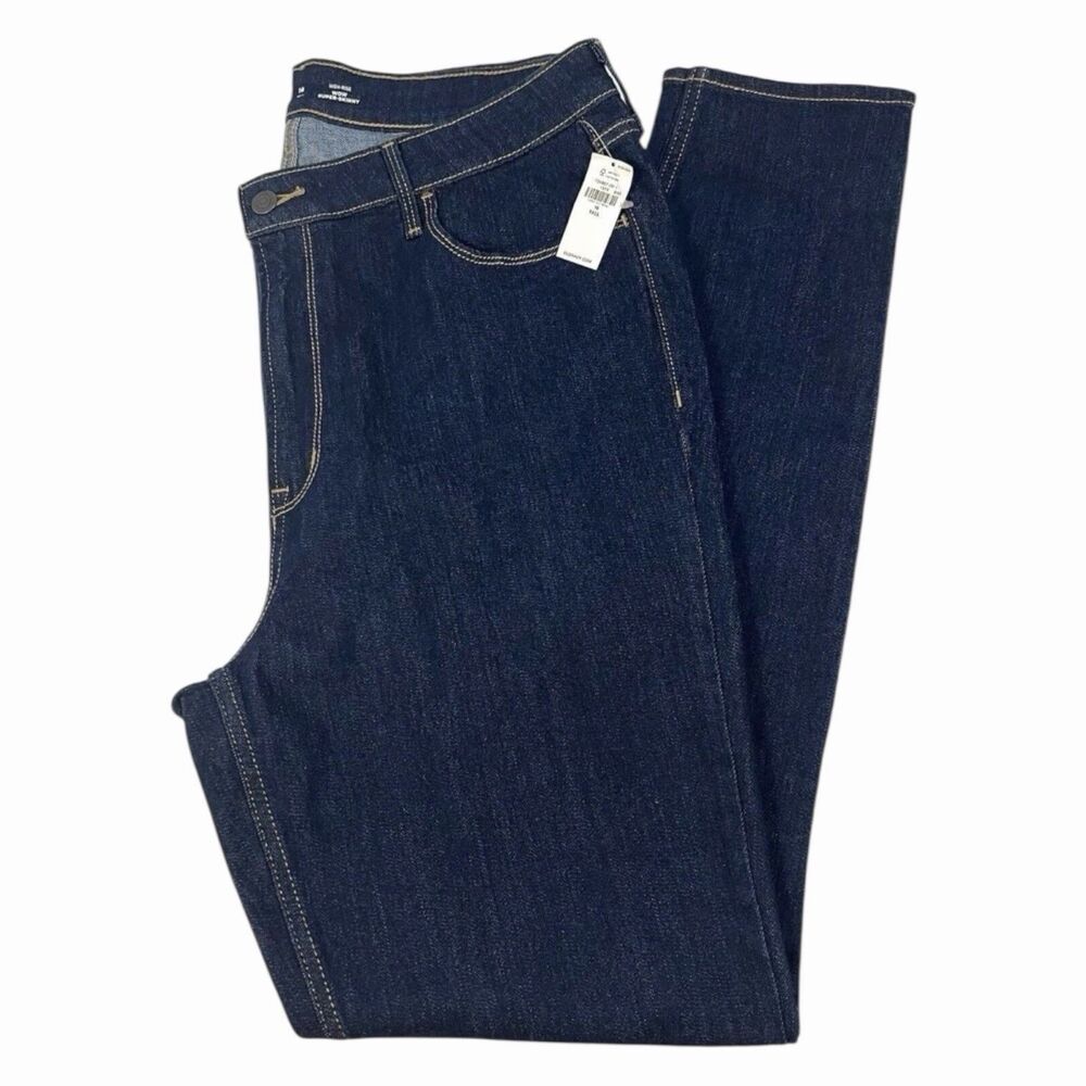 Old Navy Skinny Jeans 16 Tall Dark Wash Stretch Denim Clean Girl Spring Capsule